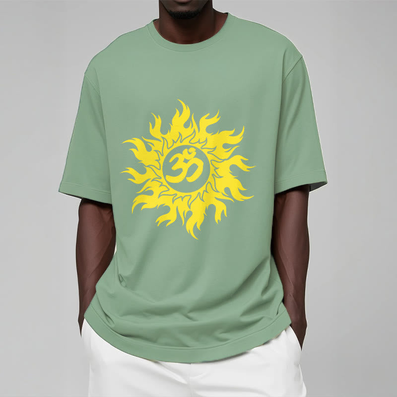 Buddha Stones OM Mantra Sanskrit Gold Sun Tee T-Shirt - image 15