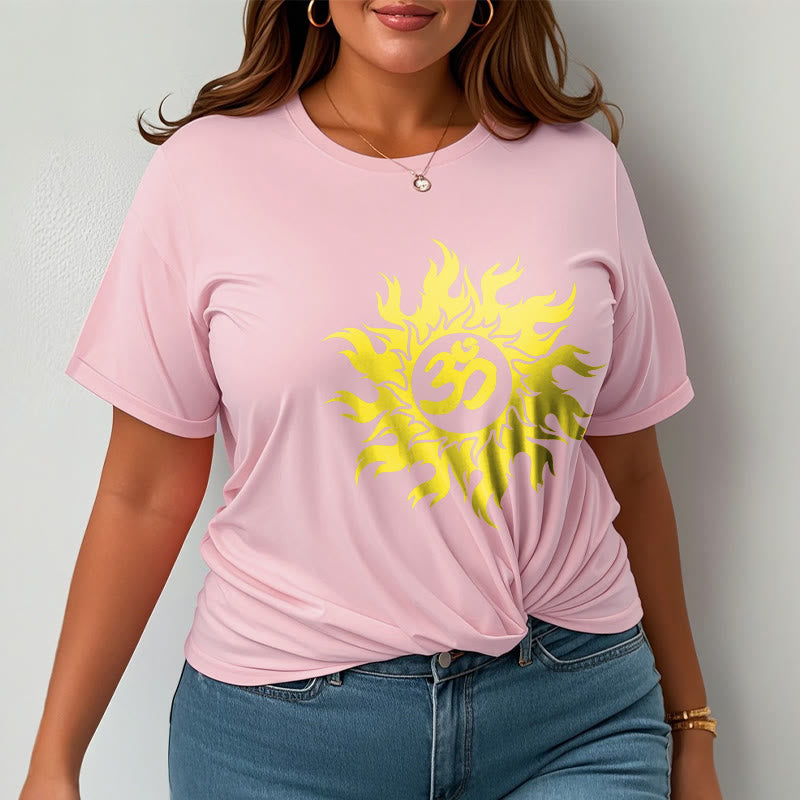 Buddha Stones OM Mantra Sanskrit Gold Sun Tee T-Shirt - image 13