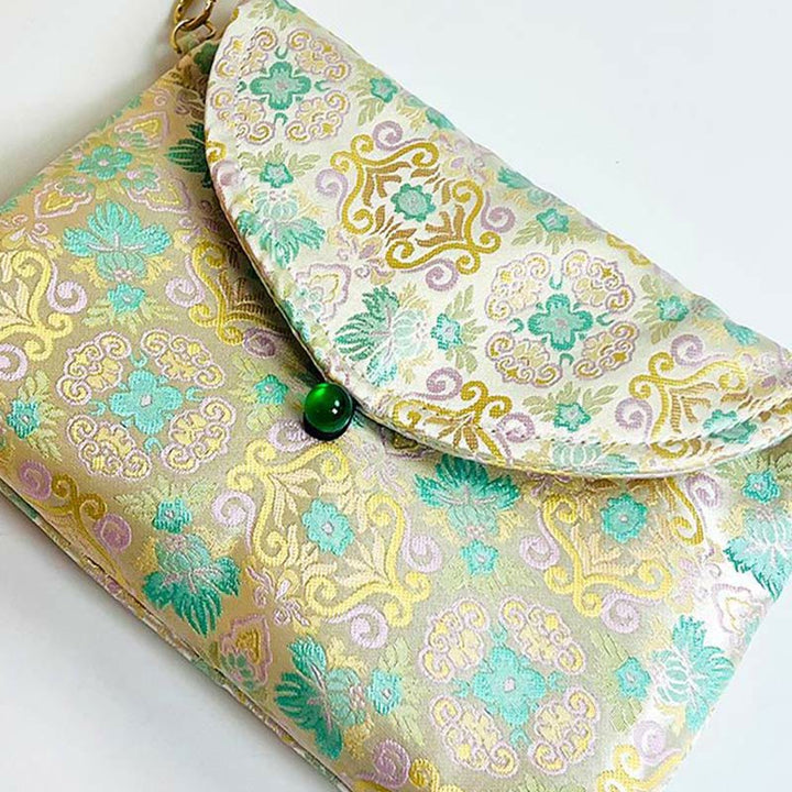 Buddha Stones Retro Blumen Muster Polyester Baumwolle Stickerei Umhängetasche Hangbags