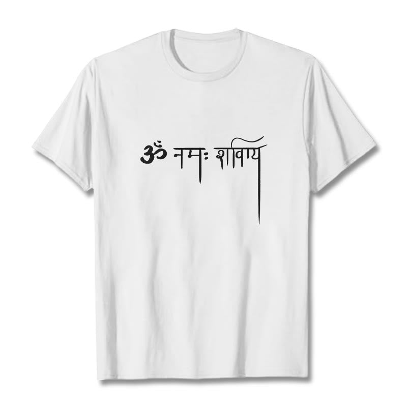 Buddha Stones Sanskrit Namah Shivaya T-Shirt - Weiß - 2XL - image 5
