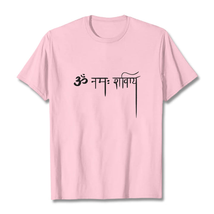 Buddha Stones Sanskrit Namah Shivaya T-Shirt - Hellrosa - 2XL - image 12