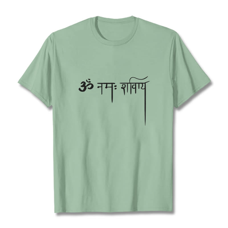 Buddha Stones Sanskrit Namah Shivaya T-Shirt - Blassgrün - 2XL - image 15