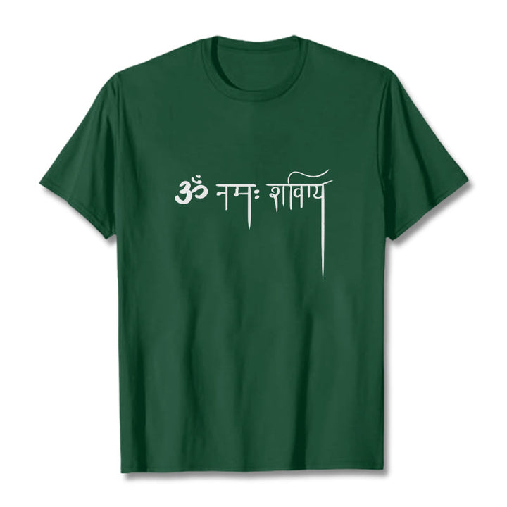 Buddha Stones Sanskrit Namah Shivaya T-Shirt - Waldgrün - 2XL - image 10