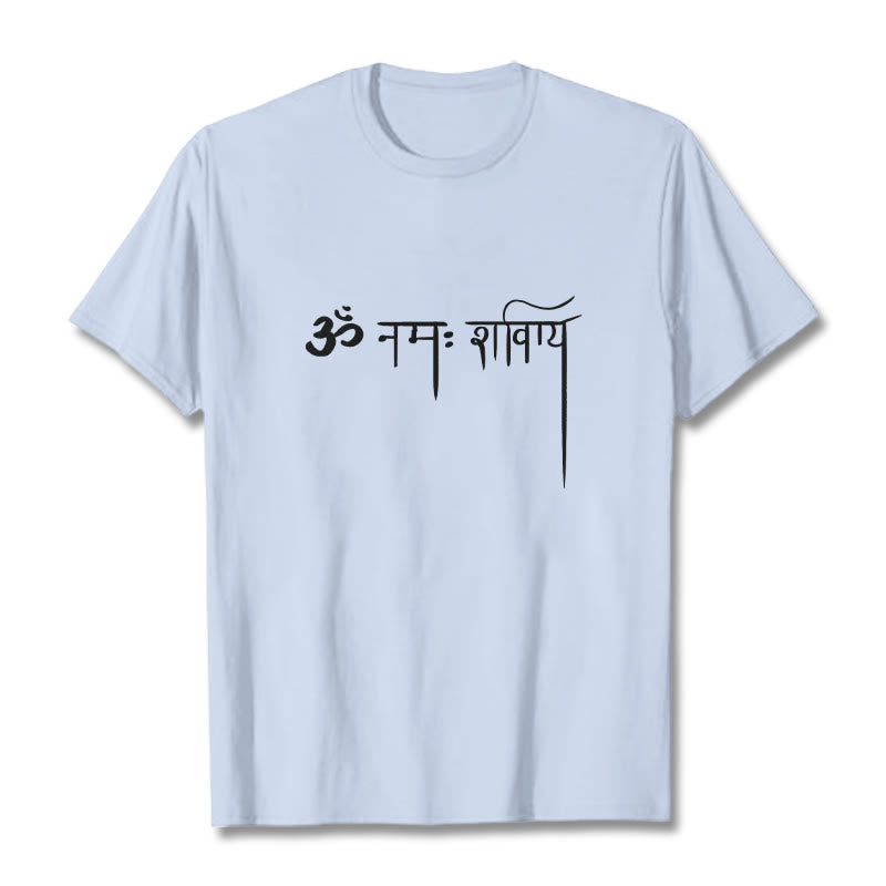 Buddha Stones Sanskrit Namah Shivaya T-Shirt - HellCyan - 2XL - image 19