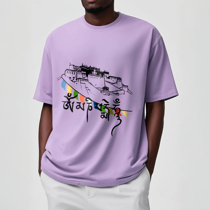 Buddha Stones ​​Potala Palast Om Mani Padme Hum Gebetsfahnen Baumwolle T T-shirt - image 17