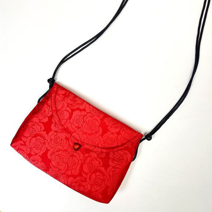 Buddha Stones Retro Blumen Muster Polyester Baumwolle Stickerei Umhängetasche Hangbags
