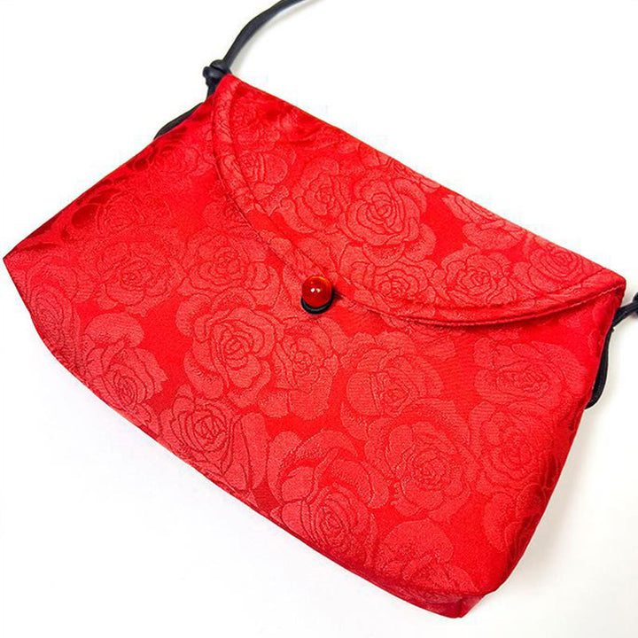Buddha Stones Retro Blumen Muster Polyester Baumwolle Stickerei Umhängetasche Hangbags