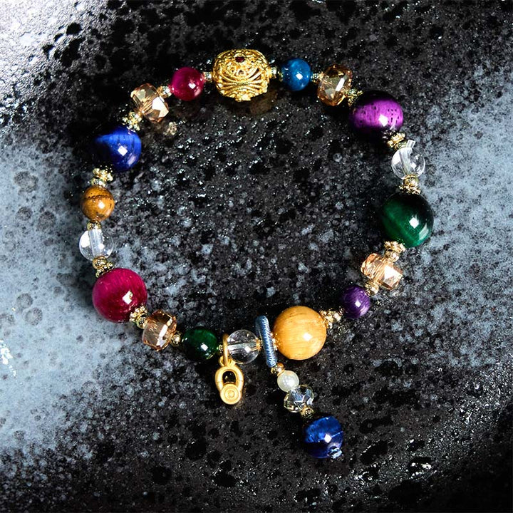 Buddha Stones Armband mit Gewichtsausgleich aus natürlich gefärbtem Tigerauge