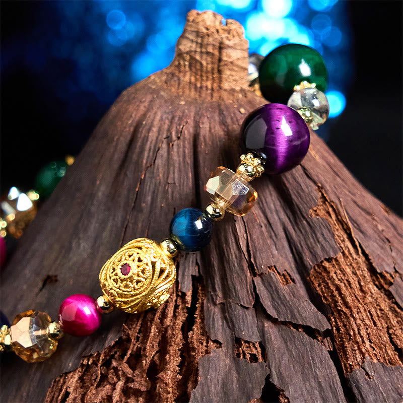 Buddha Stones Armband mit Gewichtsausgleich aus natürlich gefärbtem Tigerauge
