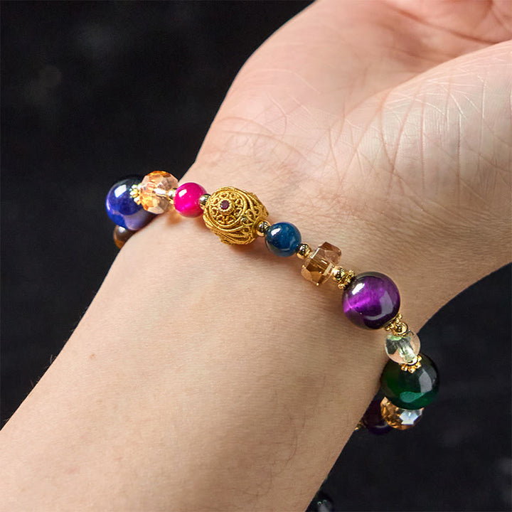 Buddha Stones Armband mit Gewichtsausgleich aus natürlich gefärbtem Tigerauge