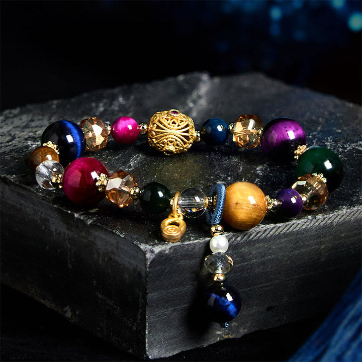 Buddha Stones Armband mit Gewichtsausgleich aus natürlich gefärbtem Tigerauge