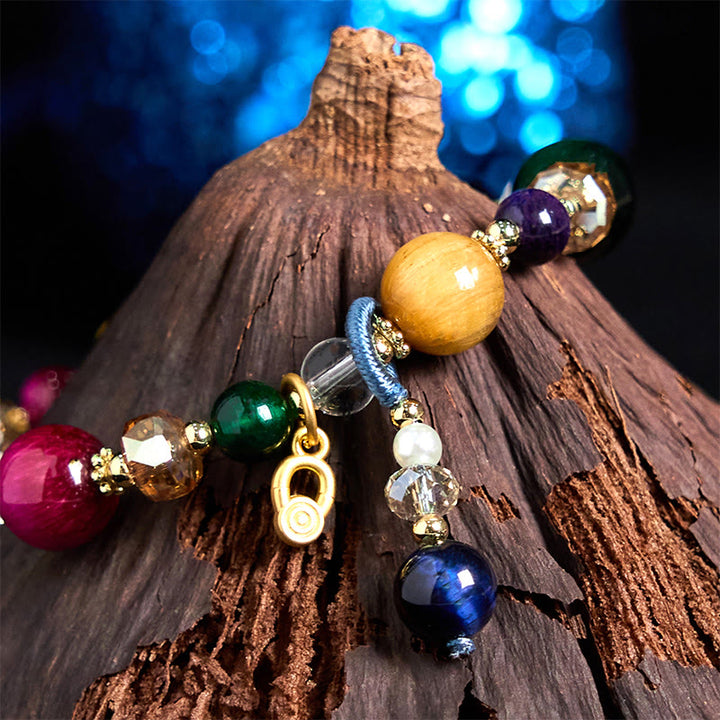 Buddha Stones Armband mit Gewichtsausgleich aus natürlich gefärbtem Tigerauge