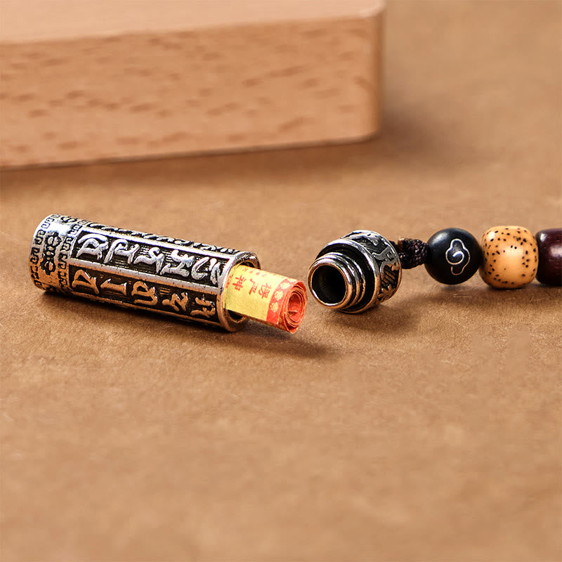 Buddha Stones Tibetisches Om Mani Padme Hum Shurangama Mantra Vajra Muster Kupfer Reinheit Schlüsselanhänger - image 3