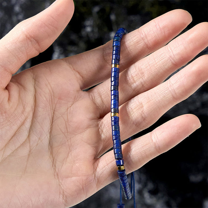 Buddha Stones Natürliches Lazurit-Abstandshalter-Armband mit positiver Balance