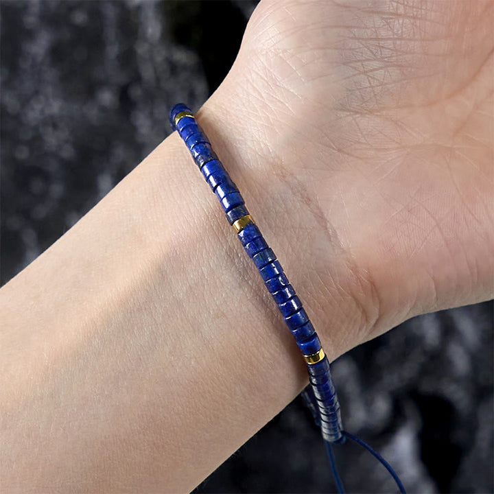Buddha Stones Natürliches Lazurit-Abstandshalter-Armband mit positiver Balance