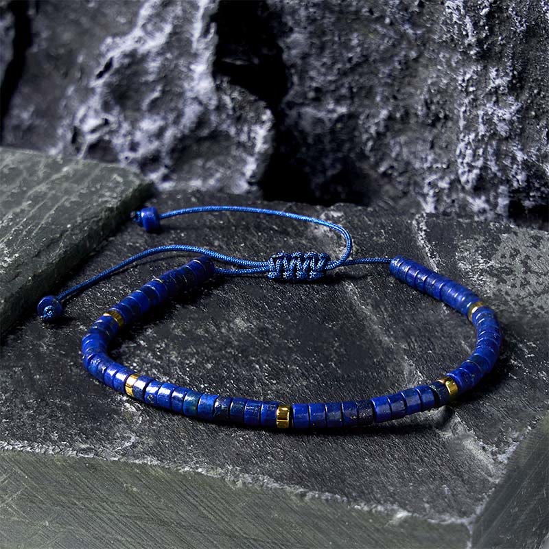 Buddha Stones Natürliches Lazurit-Abstandshalter-Armband mit positiver Balance