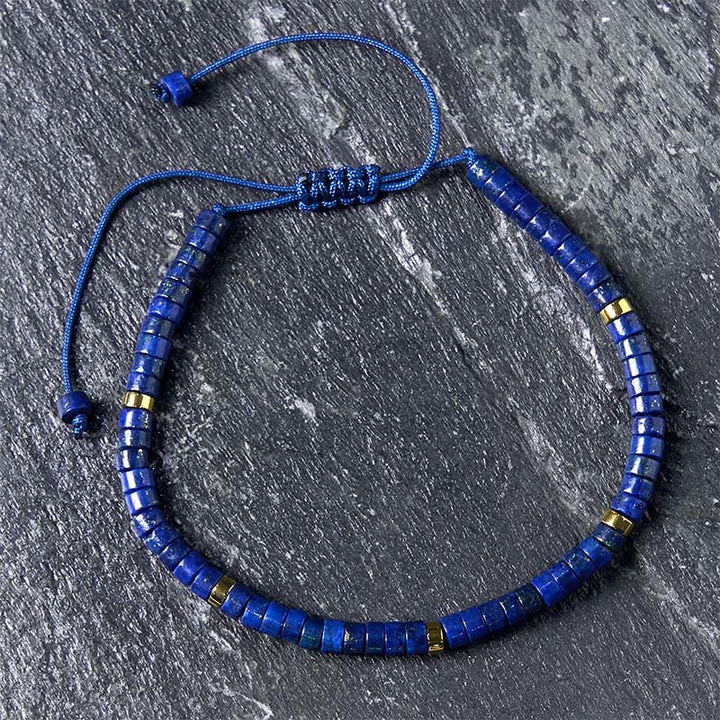 Buddha Stones Natürliches Lazurit-Abstandshalter-Armband mit positiver Balance