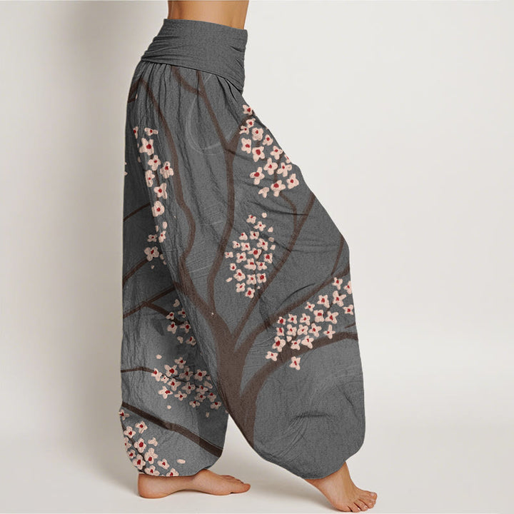 Buddha Stones Lässige Haremshose für Damen mit Pflaumenblüten-Zweigmuster und elastischer Taille - image 10