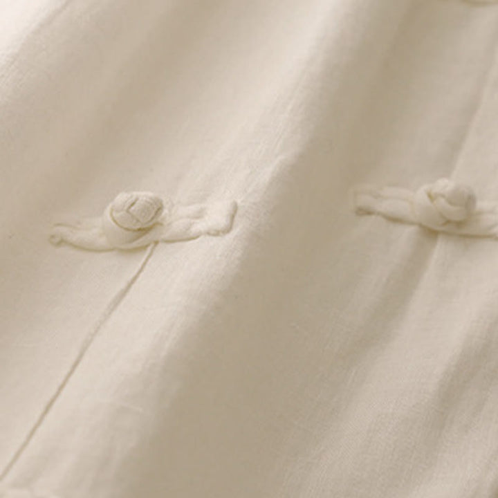 Buddha Stones Lässige, schlichte Haremshose mit Froschknopf-Design, Länge 7–8, Baumwolle und Leinen, für Damen, mit Taschen - image 12