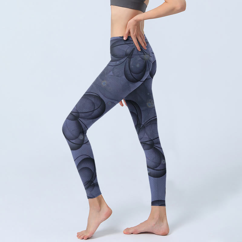 Buddha Stones Abstrakte Blütenblätter Musterdruck Gym Leggings Damen Yogahose - image 3