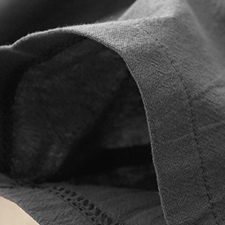 Buddha Stones Daily Plain Elastischer Bund Baumwollleinen Damenhose mit Taschen - image 5