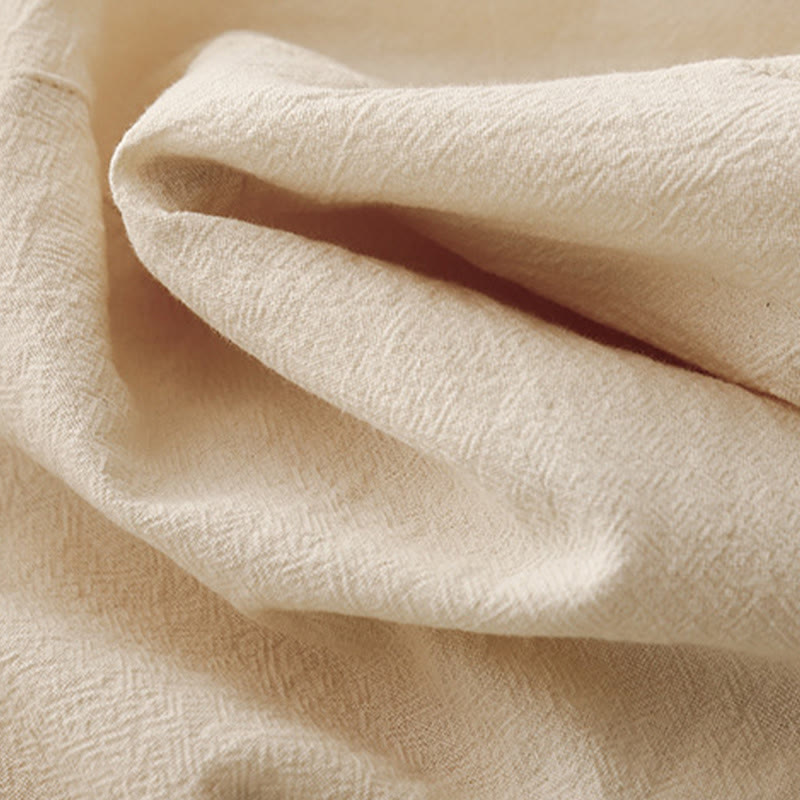 Buddha Stones Daily Plain Elastischer Bund Baumwollleinen Damenhose mit Taschen - image 13