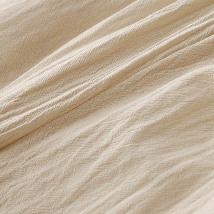 Buddha Stones Daily Plain Elastischer Bund Baumwollleinen Damenhose mit Taschen - image 12