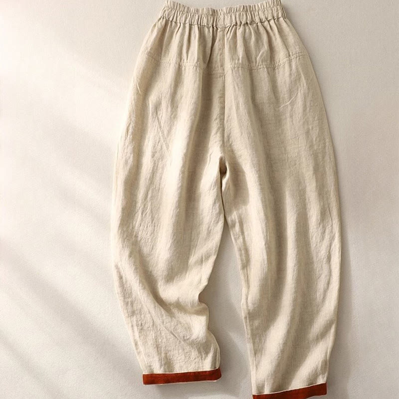 Buddha Stones Commute Damenhose mit Farbkontrast und Kordelzug in der Länge 7–8 mit Taschen - image 8