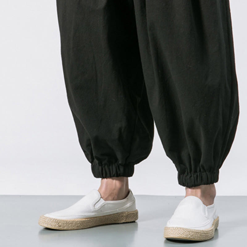 Buddha Stones Casual Sports Herren Einfarbige Baumwollhose mit Kordelzug und Taschen - image 15