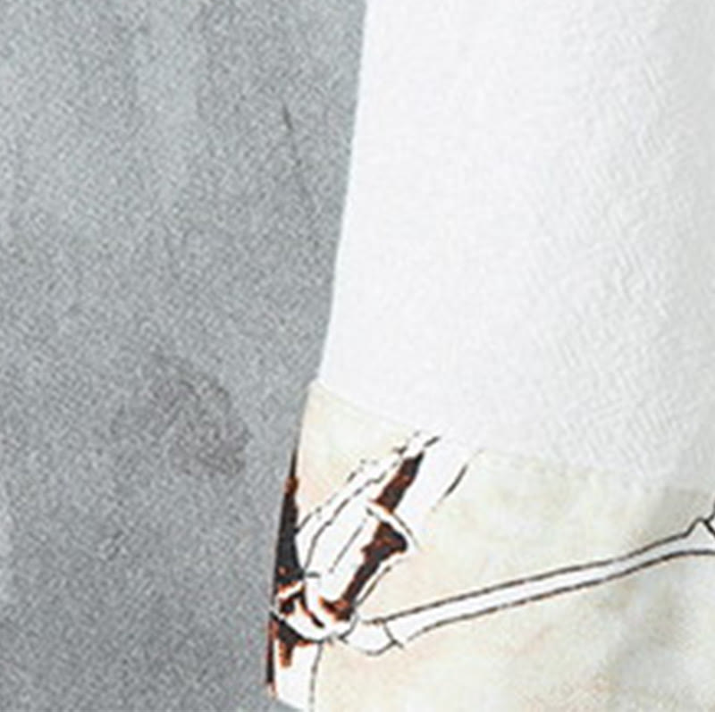 Buddha Stones Sommer Froschknopf Patchwork Halbarm Design Baumwolle Leinen Herren Hemdjacke - image 8