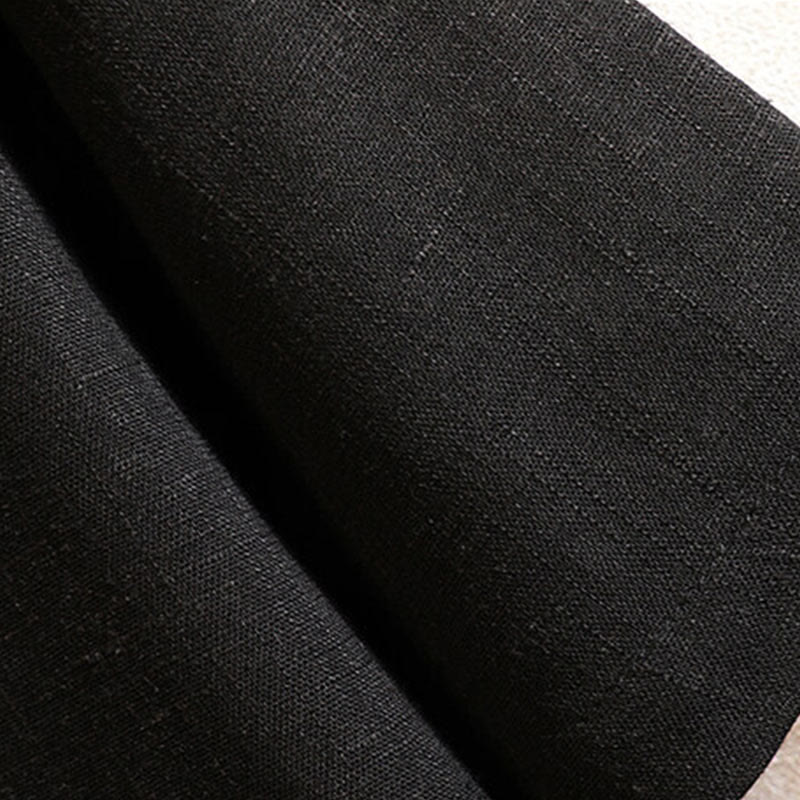 Buddha Stones Sommer Chinesischer Froschknopf Herren Einfarbig Knopf Kurzarm Baumwollleinenhemd - image 6