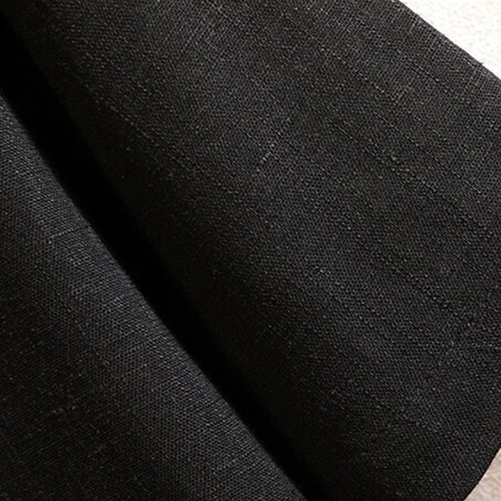 Buddha Stones Sommer Chinesischer Froschknopf Herren Einfarbig Knopf Kurzarm Baumwollleinenhemd - image 6