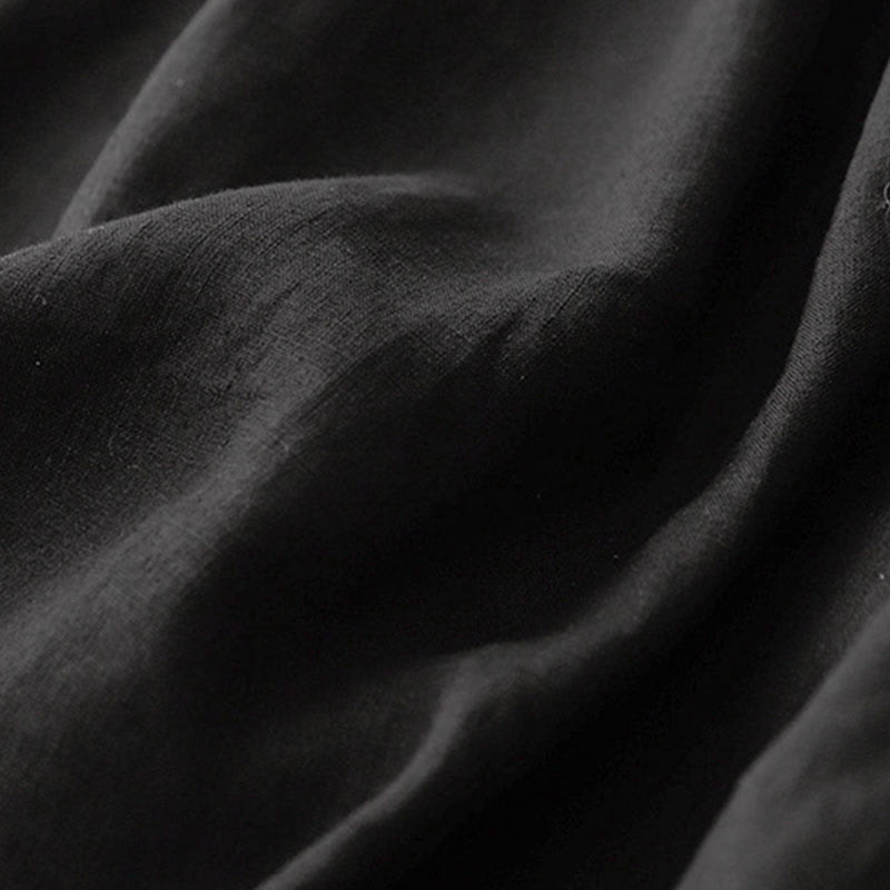 Buddha Stones Vintage Casual Plain Side Slit Elastic Waist Cotton Linen Damenrock mit Taschen - image 13