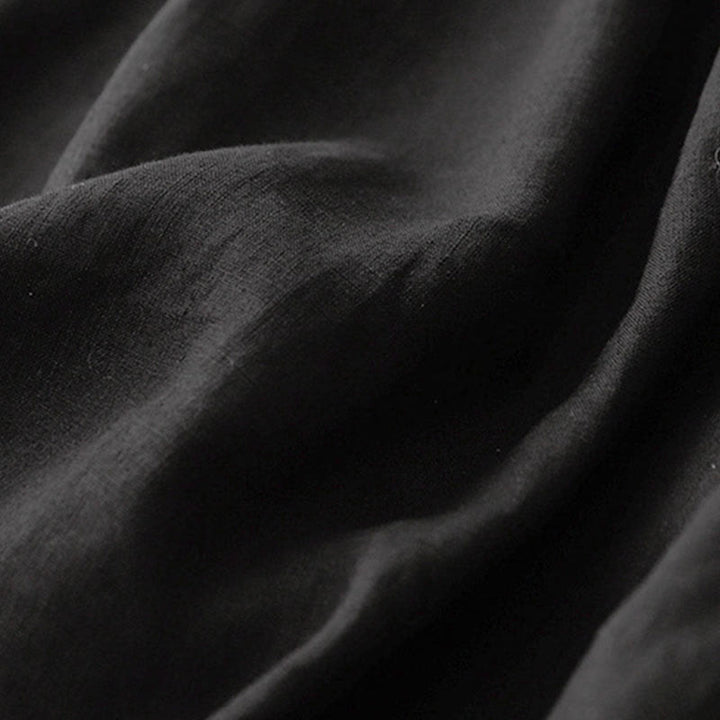 Buddha Stones Vintage Casual Plain Side Slit Elastic Waist Cotton Linen Damenrock mit Taschen - image 13