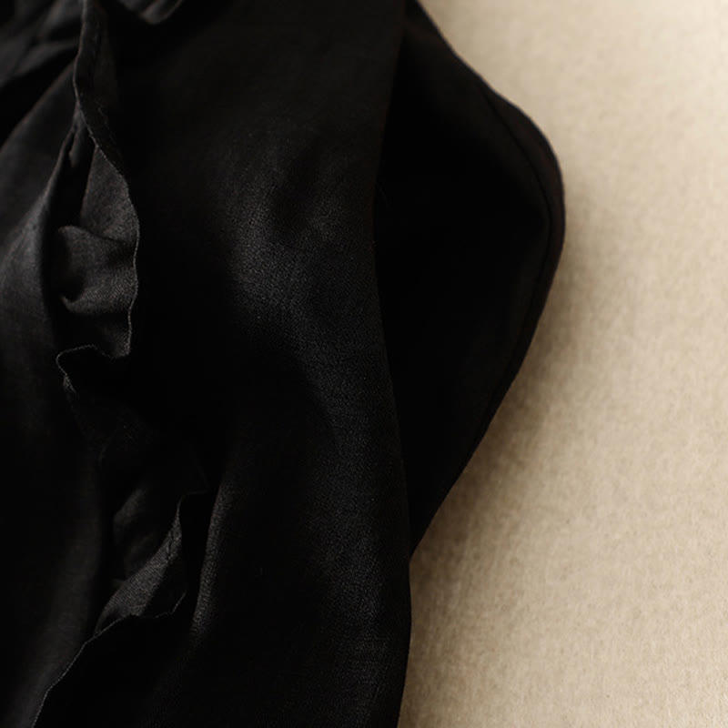 Buddha Stones Sommer-Baumwollrock für Damen mit Rüschendesign - image 11