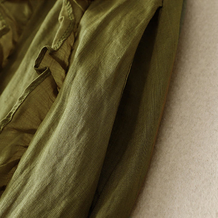 Buddha Stones Sommer-Baumwollrock für Damen mit Rüschendesign - image 1