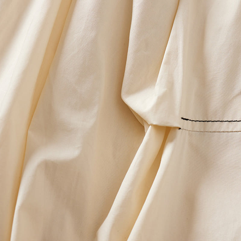 Buddha Stones Sommer Lässiger Damen-Baumwollrock mit unregelmäßigem Design und Taschen - image 4