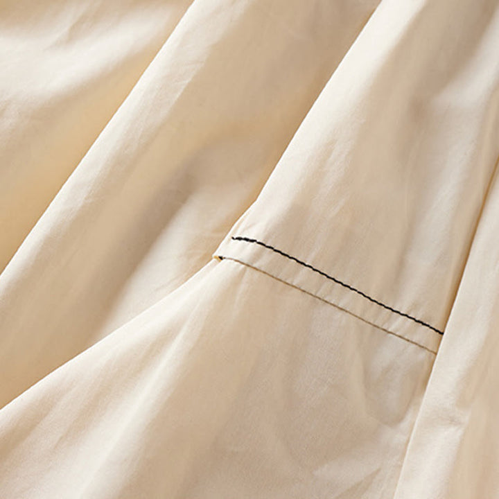 Buddha Stones Sommer Lässiger Damen-Baumwollrock mit unregelmäßigem Design und Taschen - image 3