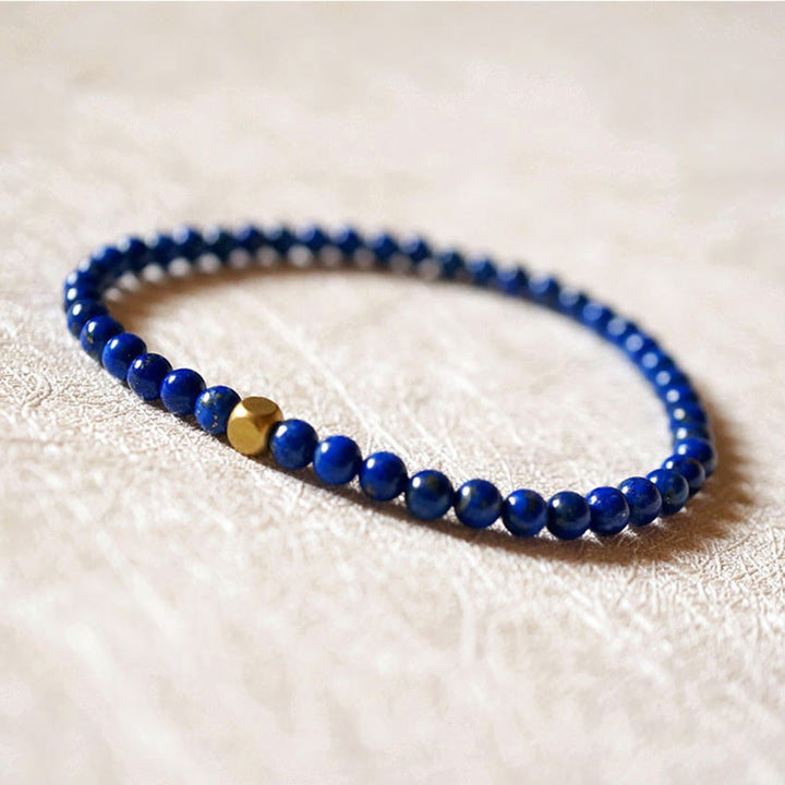 Buddha Stones 4mm ultradünne Lazurit-Lapis-Lazuli-Perlen Selbstpflege-Armband - image 6