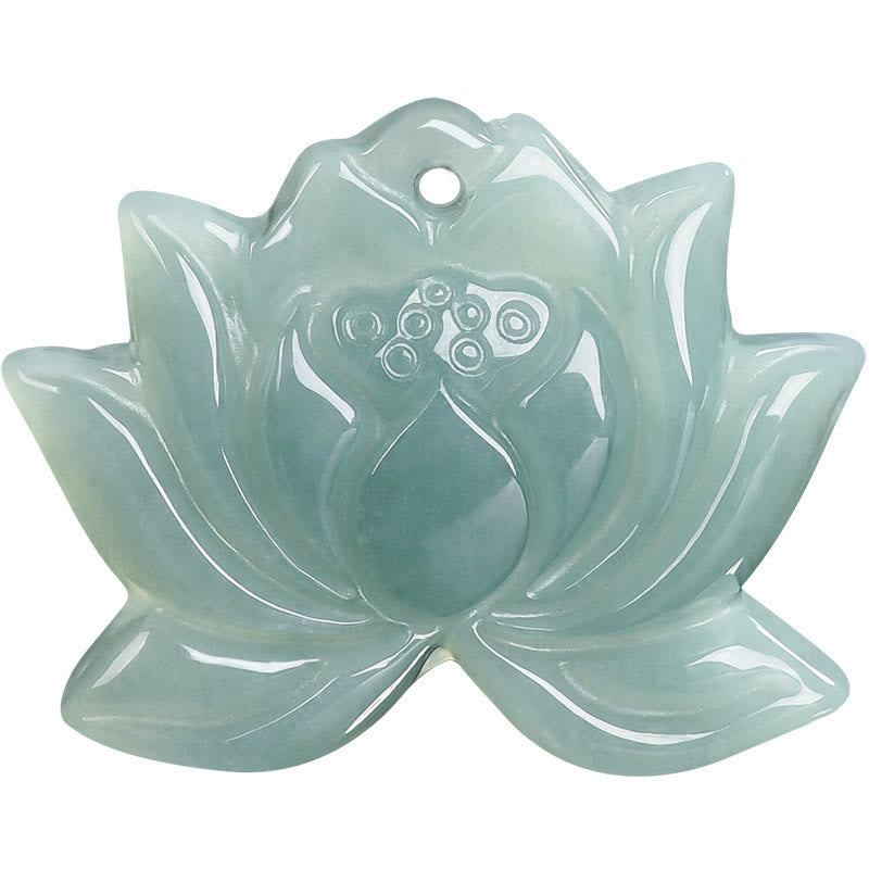 Buddha Stones Lotus Flower Pattern Geschnitzte Jade Wohlstand Halskette Anhänger - image 12