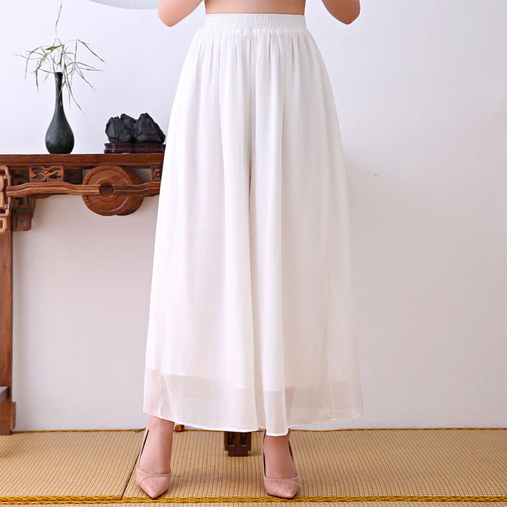 Buddha Stones Langärmliges Chiffon-Midikleid mit chinesischem Froschknopf-Design