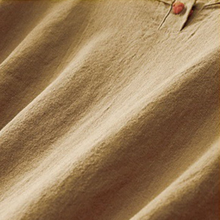 Buddha Stones Lässiges, schlichtes Damen-T-Shirt mit Rundhalsausschnitt, lockeres Halbarm-Baumwoll-Leinen - image 17