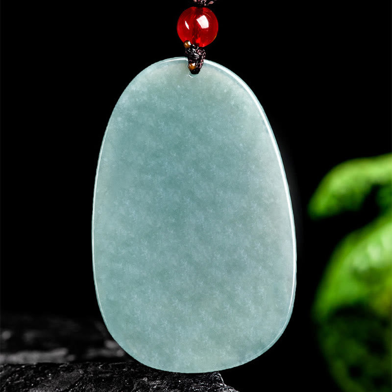Buddha Stones Natürliche grüne Jade Neunschwänziger Fuchs Blumen Glück Halskette Anhänger