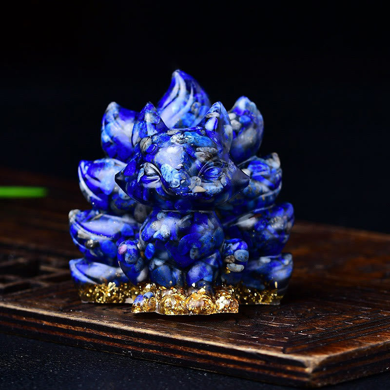 Buddha Stones, natürliche verschiedene Kristalle, Erdbeerquarz, Amethyst, neunschwänziger Fuchs, Schutz, Heimdekoration - Lapislazuli 5,5 x 4,5 x 5,5 cm - image 34