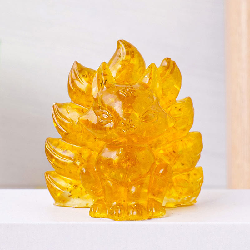 Buddha Stones, klein, verschiedene Steine, Erdbeerquarz, Amethyst, grüner Aventurin, neunschwänziger Fuchs, Heilung, Heimdekoration