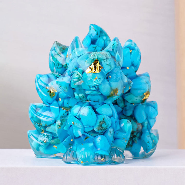 Buddha Stones, klein, verschiedene Steine, Erdbeerquarz, Amethyst, grüner Aventurin, neunschwänziger Fuchs, Heilung, Heimdekoration