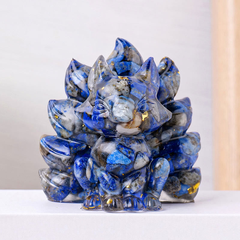 Buddha Stones, klein, verschiedene Steine, Erdbeerquarz, Amethyst, grüner Aventurin, neunschwänziger Fuchs, Heilung, Heimdekoration