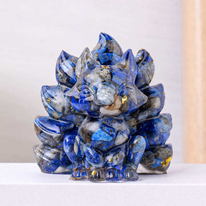 Buddha Stones, klein, verschiedene Steine, Erdbeerquarz, Amethyst, grüner Aventurin, neunschwänziger Fuchs, Heilung, Heimdekoration