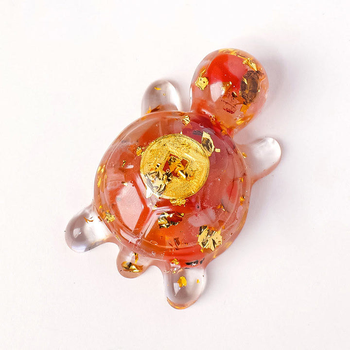 Buddha Stones, klein, verschiedene Kristalle, grüner Aventurin, Amethyst, Schildkröte, Kupfermünzen, Glück, Heimdekoration - Roter Achat 5 x 3 cm - image 8
