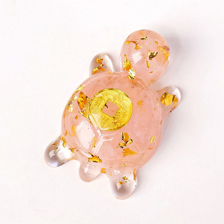Buddha Stones, klein, verschiedene Kristalle, grüner Aventurin, Amethyst, Schildkröte, Kupfermünzen, Glück, Heimdekoration - Rosa Kristall 5 x 3 cm - image 4